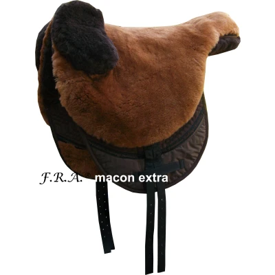 Image de F.R.A. Tapis de Monte Macon Extra Merino à Cru avec Taquets et Inserts Marron/Cappuccino M