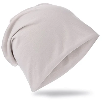 Afbeelding van Miobo Jersey Slouch Beanie Long Unisex effen heren dames maat standaard en XXL, Beige