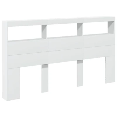 Afbeelding van Hoofdbordkast met LED verlichting 180x17x102 cm wit