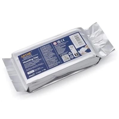 Afbeelding van ARTME Boetseerklei, zelfhardend, wit, 500 g, boetseerklei voor kunst en knutselen, aan de lucht drogen, afzonderlijk verpakt