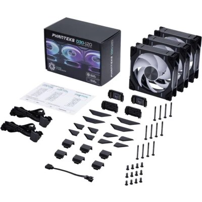 Afbeelding van Phanteks D30 PWM Regular Airflow D RGB PC ventilator Zwart (b x h d) 120 30 mm
