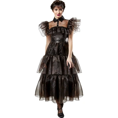 Afbeelding van Rubies Wednesday baljurk volwassen (maat L) Carnaval Addams kostuum jurk