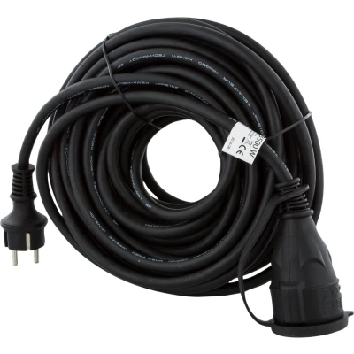 Afbeelding van Exin verlengsnoer neopreen IP44 spatwaterdicht randaarde maximaal 3500 W 3x1,5 mm2 20 m zwart 55.204.31