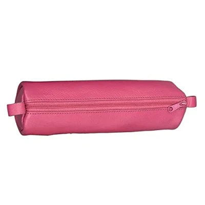 Image de Juscha JU 43144 Étui à crayons Alassio en cuir véritable rose 21x6cm