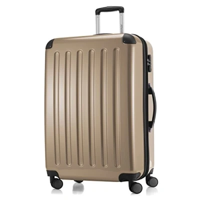 Afbeelding van HAUPTSTADTKOFFER Alex koffer met harde schaal, trolley, reiskoffer, 4 dubbele wielen, uitbreiding, champagne, Großer Koffer,