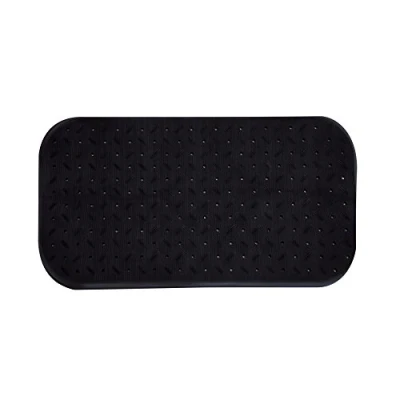 Afbeelding van MSV Douche/bad anti slip mat badkamer rubber zwart 36 x 76 cm met zuignappen