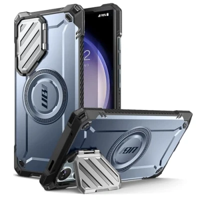 Afbeelding van SUPCASE Beschermhoes voor Samsung Galaxy S24 Ultra 5G (2024) met camerabescherming [UB Mag XT], robuust, schokbestendig, geïntegreerde standaard (blauw)