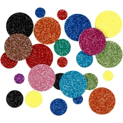 Image de Lot de cercles en papier mousse EVA adhésive Pailletés 3 tailles 150 pcs
