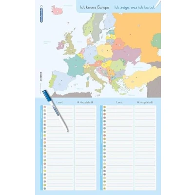 Afbeelding van Ich kenne Europa Länder und Hauptstädte Lerntafel mit Stift