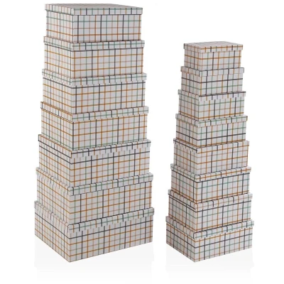 Afbeelding van Set decoratieve dozen Versa Peter Karton (15 Onderdelen)
