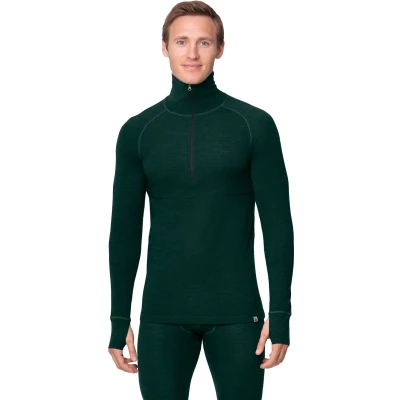 Afbeelding van DANISH ENDURANCE Thermoshirt met Rits voor Heren van Merinowol Donkergroen XL