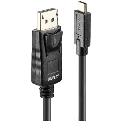 Afbeelding van LINDY 43307 USB C displaykabel Aansluitkabel stekker, DisplayPort stekker 10.00 m Zwart 4K UHD