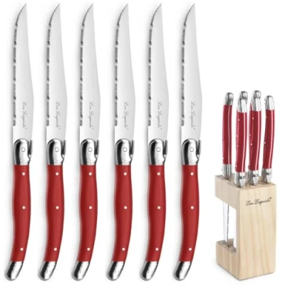 Image de Amefa bloc de 6 couteaux steaks gamme tradition rouge 894460