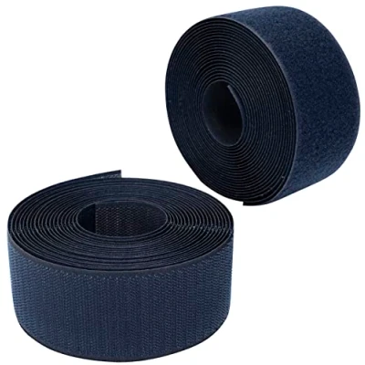 Afbeelding van AERZETIX C66002 Band/rol klittenband 50 mm 5 meter kabelorganizer/klem tasband voor kleding en riem kleur: donkerblauw in polyamide polyester