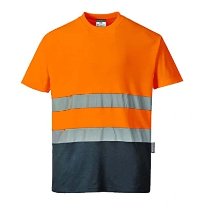 Afbeelding van T shirt Comfort Katoen Tweekleuren Blauw/oranje S173 Portwest
