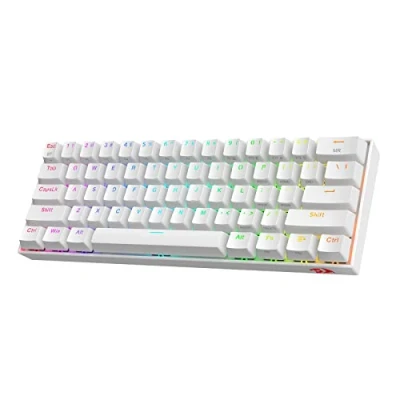 Afbeelding van Redragon K530 Pro Draconic mechanisch toetsenbord, draadloos, 60% Bluetooth/bekabeld, 2,4 GHz, 61 toetsen, RGB gamingtoetsenbord met touch schakelaar, bruin voor Windows/Mac/Android
