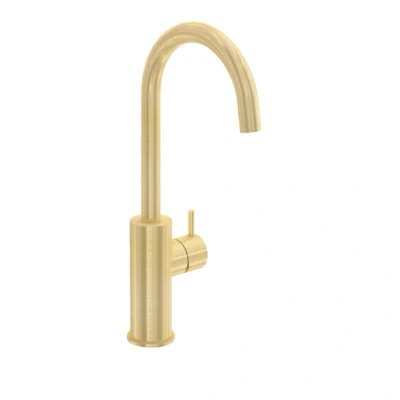 Afbeelding van Waterevolution Flow wastafelkraan hoog model PVD geborsteld light gold T1121FWGE