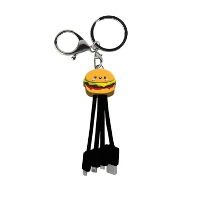 Image de Câble de charge universel 3 en 1 Yello koko Andy 15 cm Burger Beige