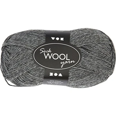 Image de Creotime fil de chaussette L : 200m gris foncé 50gr