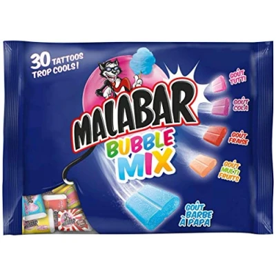 Image de Malabar Chewing gum Bubble Mix 214 g