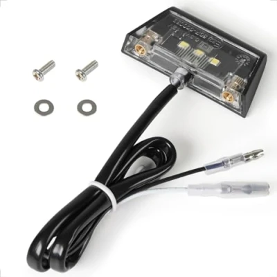 Afbeelding van Universele mini 12 V 0,3 W E32 LED kentekenplaatverlichting licht E getest motorfiets auto quad ATV zwart waterdicht IP67