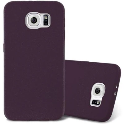 Afbeelding van Cadorabo Hoesje geschikt voor Samsung Galaxy S6 in FROST BORDEAUX PAARS Beschermhoes gemaakt van flexibel TPU silicone Case Cover