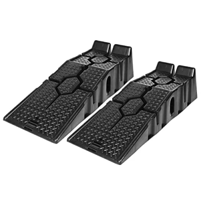 Afbeelding van LZQ 2 stuks kunststof oprijplaten voor de auto, zware lading, draagvermogen 2,5 ton, met overloopbeveiliging, breedte tot 330 mm