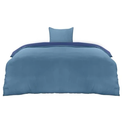 Afbeelding van Utopia Bedding Dekbedovertrekset Van zachte microvezel Dekbedovertrek 135 x 200 cm met kussensloop 80 Beddengoed Donker en lichtblauw