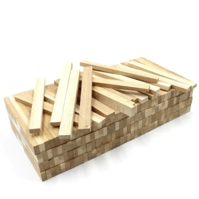 Afbeelding van 80 stuks houten stangen 16 x 8 160 mm eiken losse voor knutselen en