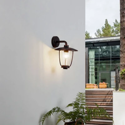 Afbeelding van Lindby buitenwandlamp Satish, koperkleurig, ijzer, 32 cm