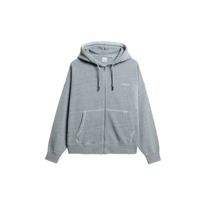 Afbeelding van Superdry LOGO Hoodie Sweater met rits, Dames, Maat: 42, Blue fog