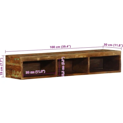Afbeelding van vidaXL Tv meubel wandmontage 100x30x19 cm massief gerecycled hout