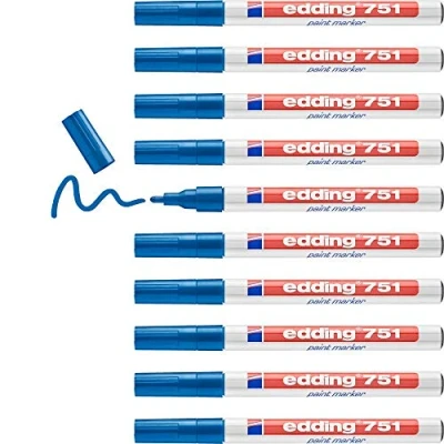 Afbeelding van Viltstift edding 751 lakmarker rond 1 2mm blauw