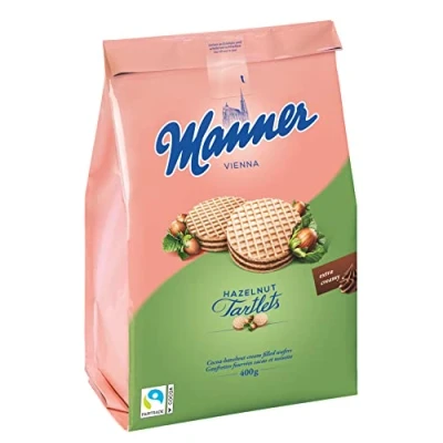 Image de Manner WIEN Tartelettes biscuits croustillants à la crème de noisettes 1 paquet (400 g)