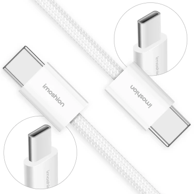 Afbeelding van imoshion USB C naar kabel Braided 2 meter Wit