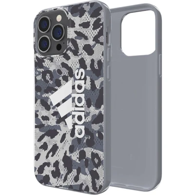 Afbeelding van Adidas Graphic Snap TPU Back Case Leopard Geschikt voor Apple iPhone 13 Pro Max (6.7&quot;) Grijs/Wit
