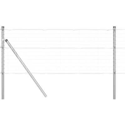 Afbeelding van vidaXL Hekpalen 52 stuks Ø32 mm 100 cm Gegalvaniseerd Staal