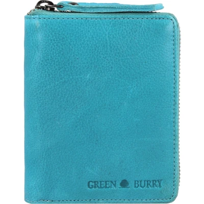 Afbeelding van Greenburry Vintage Washed Portemonnee, Heren, Maat: One Size, Turquise