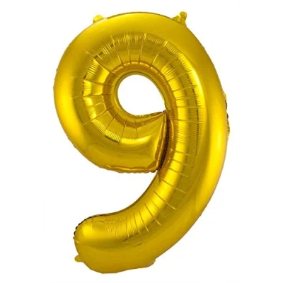 Afbeelding van Folat Folieballon Cijfer 9 Goud 86 cm