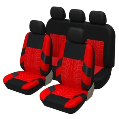 Afbeelding van Kadue Complete set autostoelhoezen Voor Dacia Jogger vanaf 2022 en achterstoelhoezen Ademende interieuraccessoires B/rood