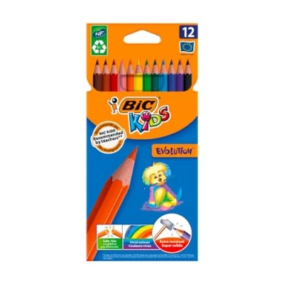 Afbeelding van Kleurpotloden BicKids Evolution assorti etui à 12 stuks