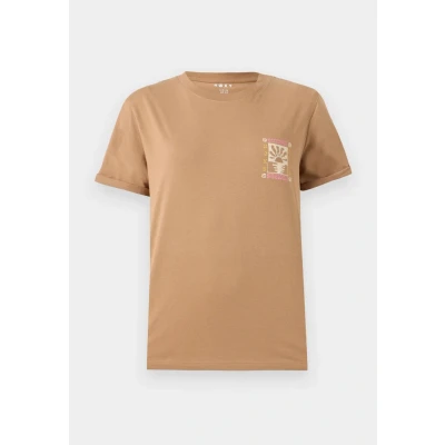 Afbeelding van Roxy Ocean Regular Poster Tshirt print, Dames, Maat: XXS, Woodsmoke
