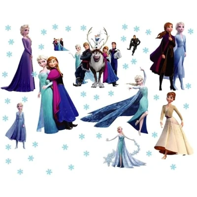 Afbeelding van Kibi Set van 2 Frozen muurstickers voor slaapkamer, kinderen, wanddecoratie Disney