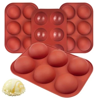 Afbeelding van Baxcdyswe 4 stks 6 holte halve bol siliconen mal cake voor chocolade bommen gelei pudding koepel schuim maken