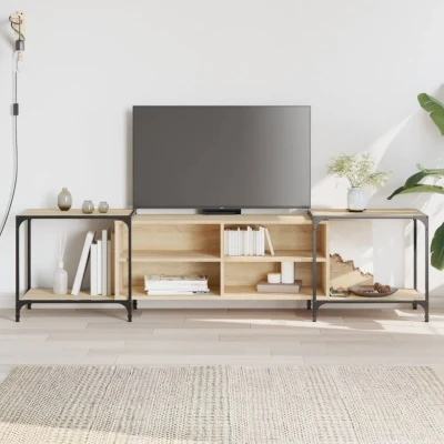 Afbeelding van Tv meubel 203x37x50 cm bewerkt hout sonoma eikenkleurig