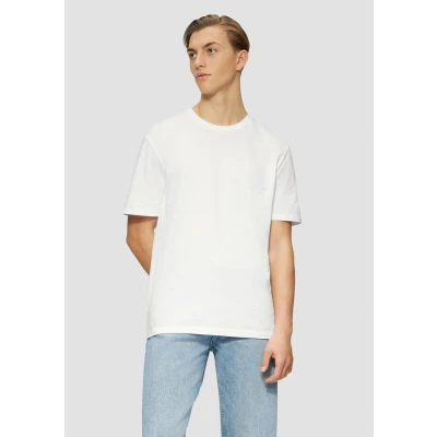 Afbeelding van Q/S designed by T shirt Maat S Mannen 0100 white katoen