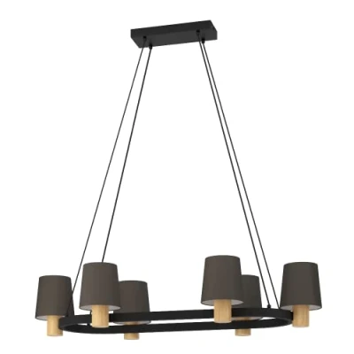 Afbeelding van EGLO Edale Hanglamp E27 108 cm Zwart/Bruin/Cappuccino