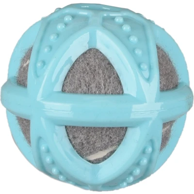 Afbeelding van Flamingo Loekie Speelgoed Honden Hs Puppy Tpr Met Tennisbal Blauw/grijs Dia.8cm 1st 127846