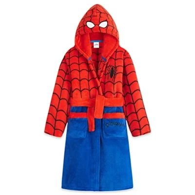Afbeelding van Marvel Kinderkamerjas voor jongens, Spiderman, fleece badjas kinderen, Rood/Blauw
