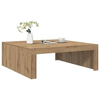 Afbeelding van vidaXL Salontafel 100x100x35 cm bewerkt hout artisanaal eikenkleurig